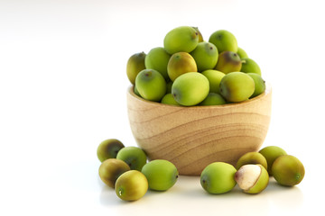 Lotus seeds put in a wooden cup