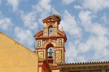 Fototapeta na wymiar Kirchturm mit Storchennest, Andalusien, Spanien