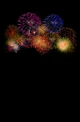 Fireworks celebration and the night sky background.