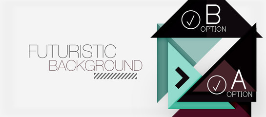 Minimalistic triangle modern banner design, geometric abstract background