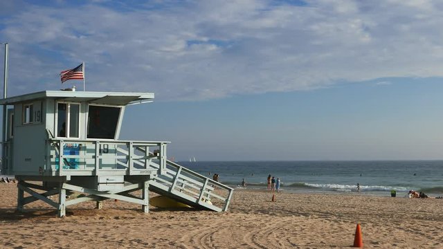 lifeguard tower at venice beach, california