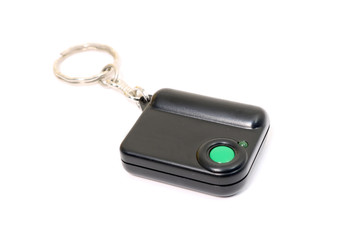 Keychain with button for calling security. Button for fast mobile help. Button for calling bodyguard.