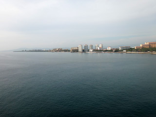 Obraz premium Scene of Puerto Vallarta from a cruise ship. Jalisco, Mexico.