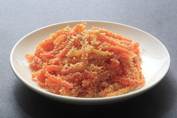 Carrot and cod marinated