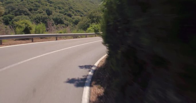 SARDINIA, ITALY  &ndash; JULY 2016 : Video shot of driving through Giara di Gesturi landscape on a sunny day