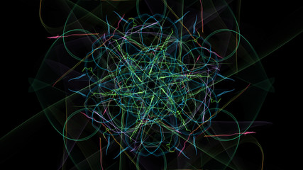 Bright abstract lighting mandala.