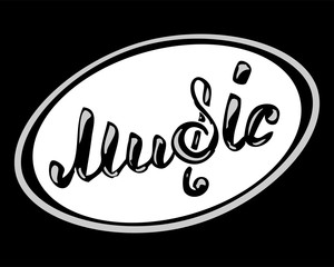 Music logo on white