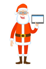 Santa Claus holding tablet PC