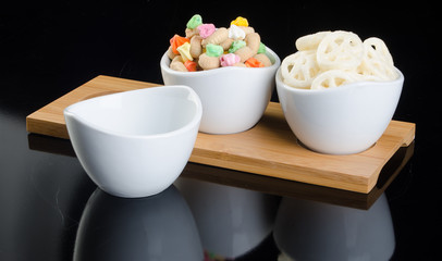 Junk food or snack food on a background.