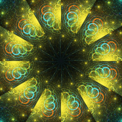 Dark colorful fractal spiral, digital artwork for creative graph