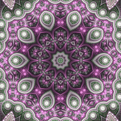Winter themed fractal pattern, digital artwork for creative grap