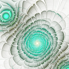 Gold fractal flower, digital artwork for creative graphic design