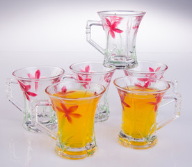 orange juice on a background