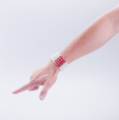 hand or hand with concept on the background.