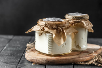 Cheese on the wooden table