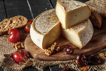 Cheese on the wooden table