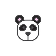 Panda head filled outline icon, line vector sign, linear colorful pictogram isolated on white. Symbol, logo illustration. Pixel perfect vector graphics