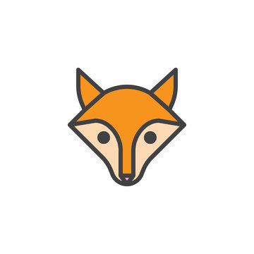Fox head filled outline icon, line vector sign, linear colorful pictogram isolated on white. Symbol, logo illustration. Pixel perfect vector graphics