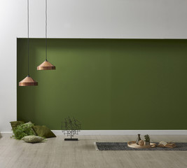 empty wall green decoration style