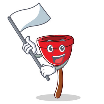recommend clip art: With flag plunger character cartoon style