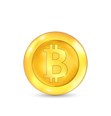 Bitcoin Icon for Internet Money. Crypto currency Symbol. Isolated on White Background