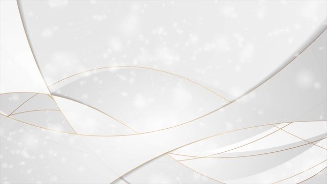 Grey silver abstract luxury wavy motion design with bronze outlines. Seamless looping. Video animation Ultra HD 4K 3840x2160
