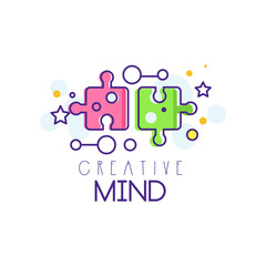 Colorful illustration with puzzle pieces