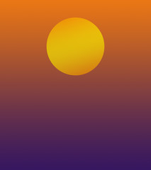 Sunset atmosphere On a purple background