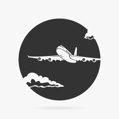 Symbol Passenger Airplane In Clouds