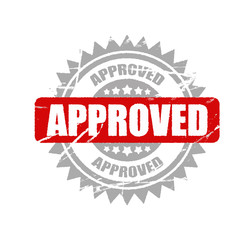 Vector approved stamp. informative illustration, advertising and marketing background.