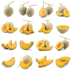 Cantaloupe melon isolated on a white background