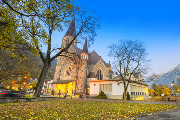 Old catholic church in interlaken , switzerland