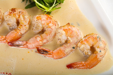 Prawn in cream sauce