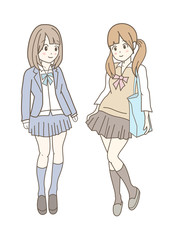 制服の女の子のイラスト