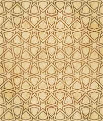 Retro brown Islam seamless geometry pattern background eastern style ornament