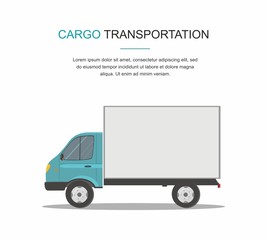 Blue Cargo Delivery Van  Isolated on White Background - 186192723