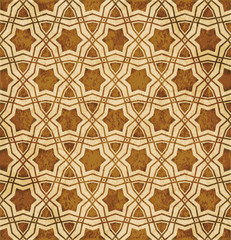 Retro brown Islam seamless geometry pattern background eastern style ornament