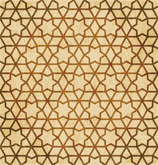 Retro brown Islam seamless geometry pattern background eastern style ornament