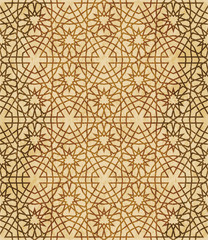 Retro brown Islam seamless geometry pattern background eastern style ornament