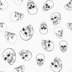 Skulls vector pattern or seamless texture