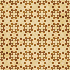 Retro brown Islam seamless geometry pattern background eastern style ornament