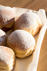 Tasty krapfen filled with cream