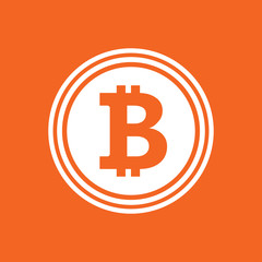 Obraz premium Bitcoin flat icon. Vector illustration