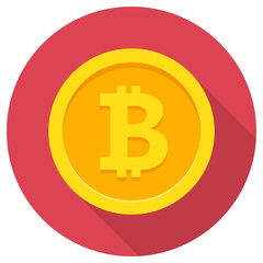 Bitcoin flat icon. Vector illustration