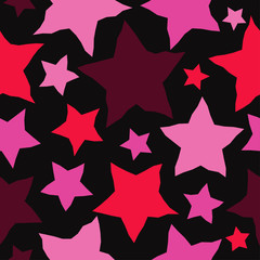 Seamless vector background with decorative stars. Textile rapport.