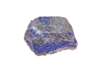 Stone lazulite, isolated on white background, rock of lapis lazuli