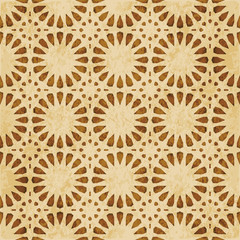 Retro brown Islam seamless geometry pattern background eastern style ornament