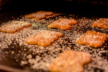 Cookies with Sugar Powder on a Baking Plate