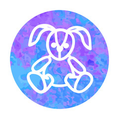 Vector hand drawn icon of soft toy rabbit