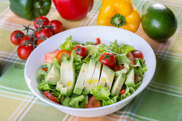 close up of avocado salad with ingredients